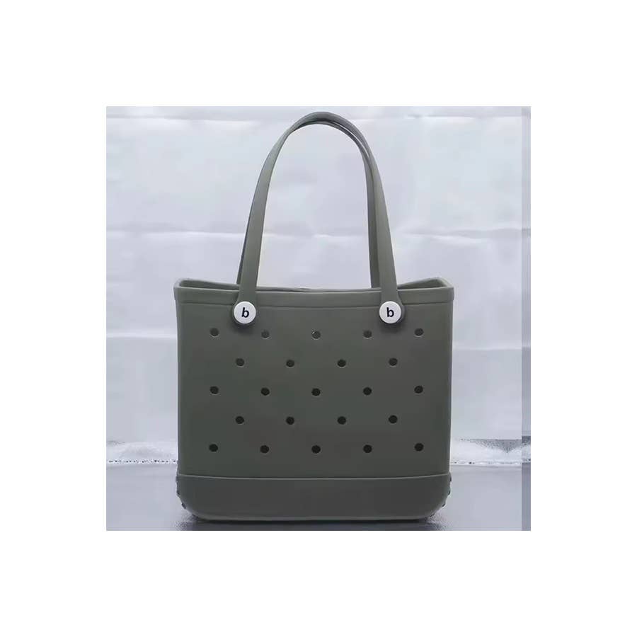 Summer Rubber Tote Solid Color Jelly Beach Bags: ORANGE / ONE SIZE(2)
