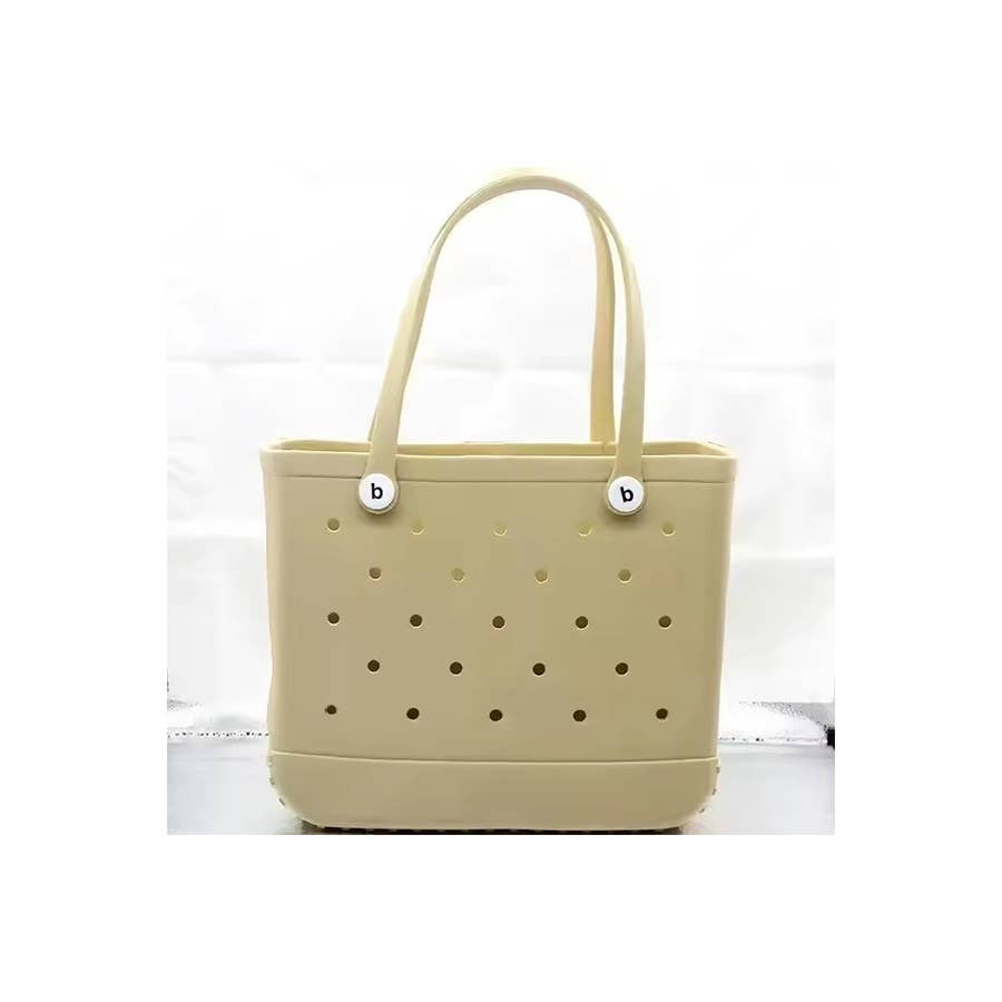 Summer Rubber Tote Solid Color Jelly Beach Bags: ORANGE / ONE SIZE(2)
