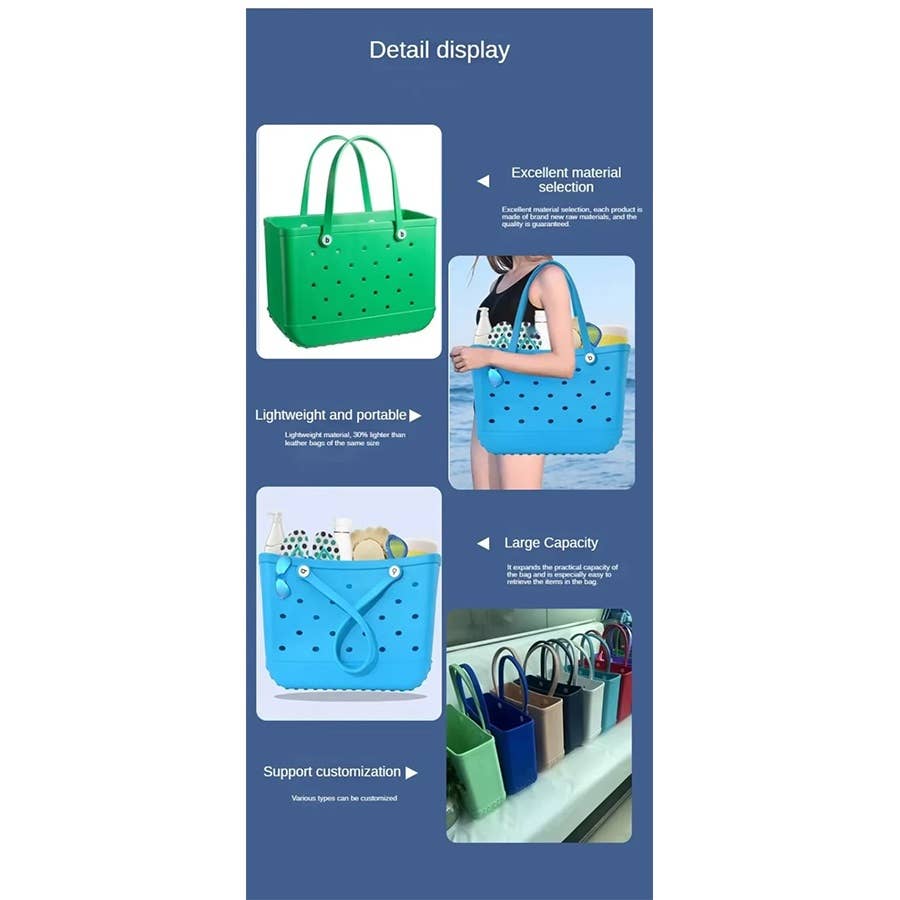 Summer Rubber Tote Solid Color Jelly Beach Bags: ORANGE / ONE SIZE(2)