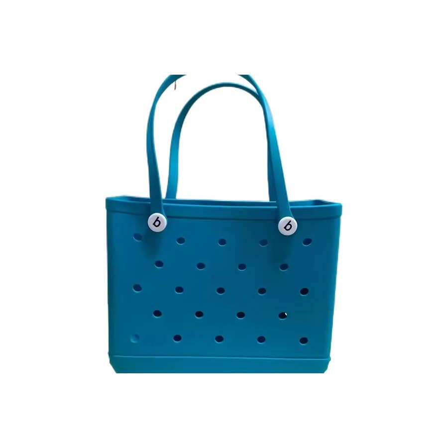 Summer Rubber Tote Solid Color Jelly Beach Bags: ORANGE / ONE SIZE(2)