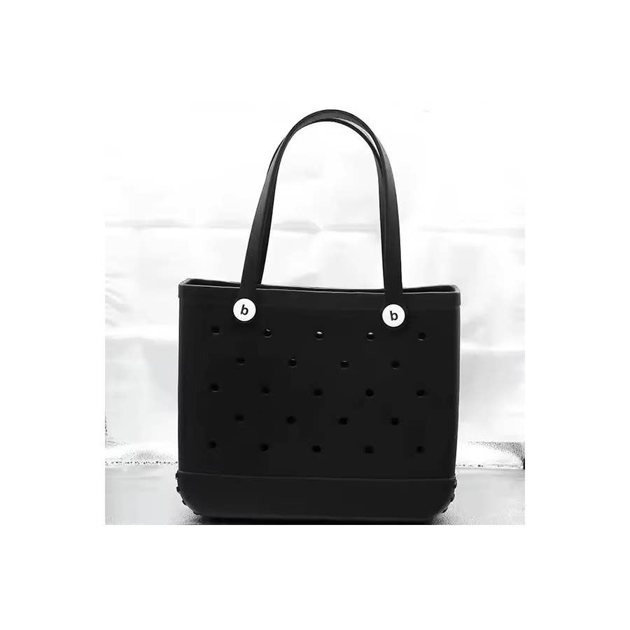 Summer Rubber Tote Solid Color Jelly Beach Bags: FRUIT GREEN / ONE SIZE(2)
