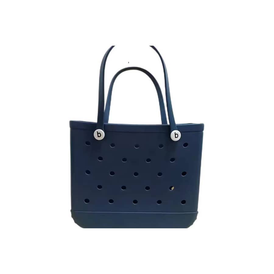 Summer Rubber Tote Solid Color Jelly Beach Bags: ORANGE / ONE SIZE(2)