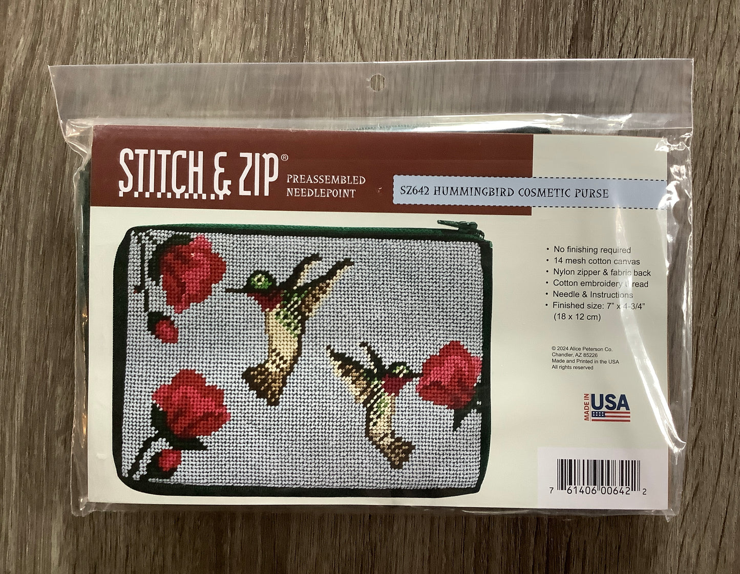 Hummingbird Stitch & Zip Cosmetic Bag
