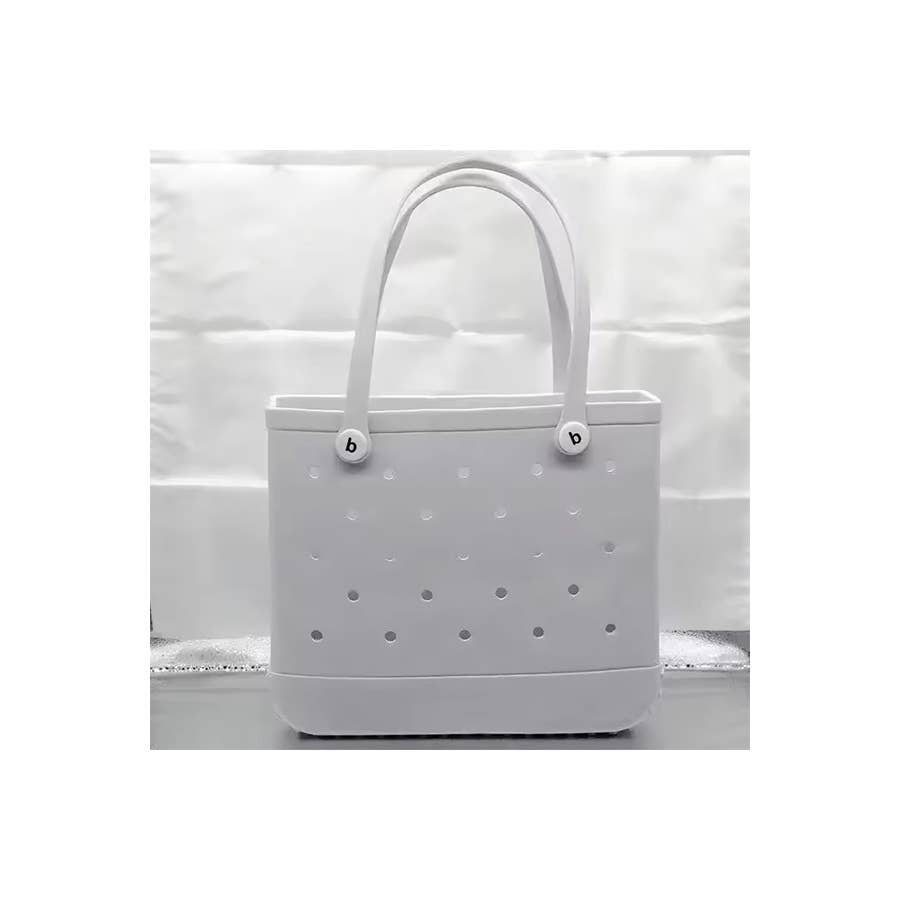 Summer Rubber Tote Solid Color Jelly Beach Bags: ORANGE / ONE SIZE(2)