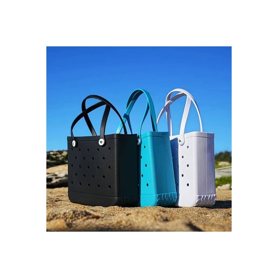Summer Rubber Tote Solid Color Jelly Beach Bags: ORANGE / ONE SIZE(2)