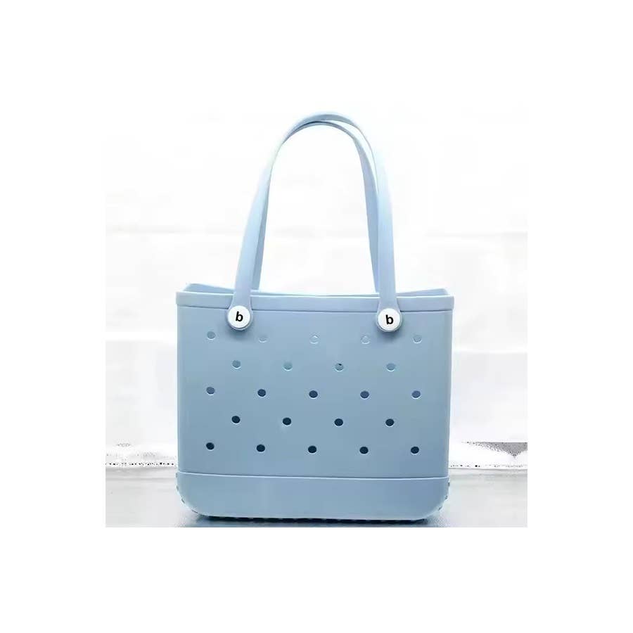 Summer Rubber Tote Solid Color Jelly Beach Bags: ORANGE / ONE SIZE(2)