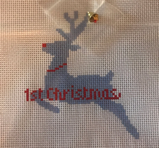 First Christmas Reindeer-blue and red