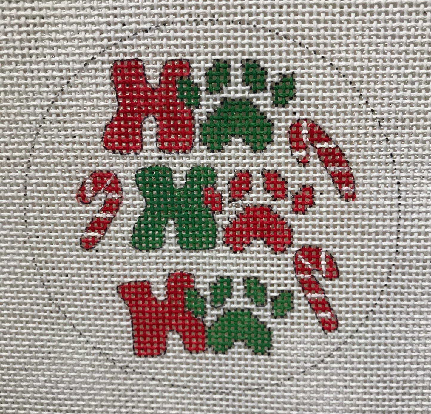 Ho Ho Ho paw print round