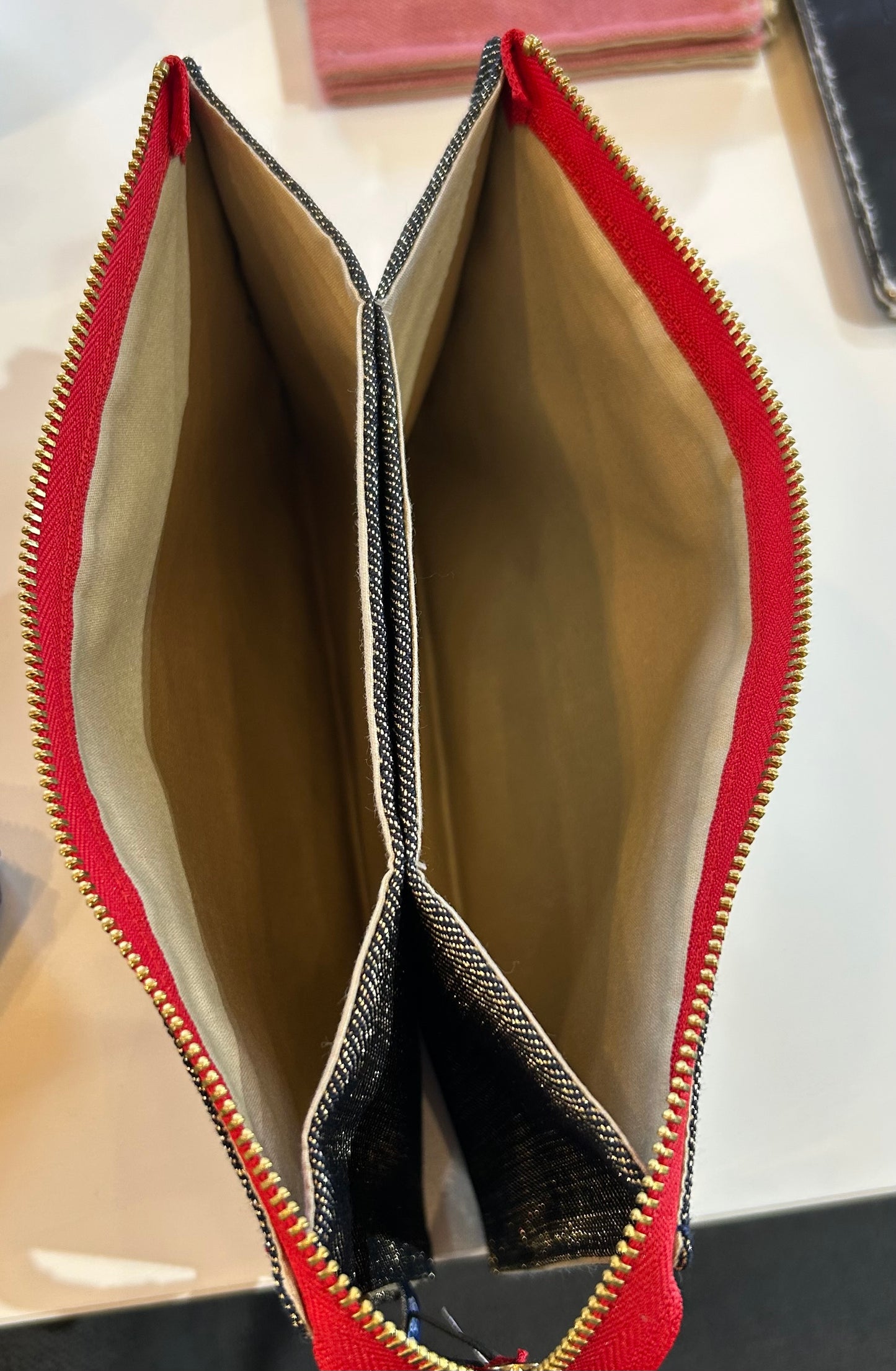 Project Bag/Multi Pocket Red Zipper