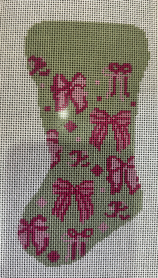 Mini Stocking with Pink Bows