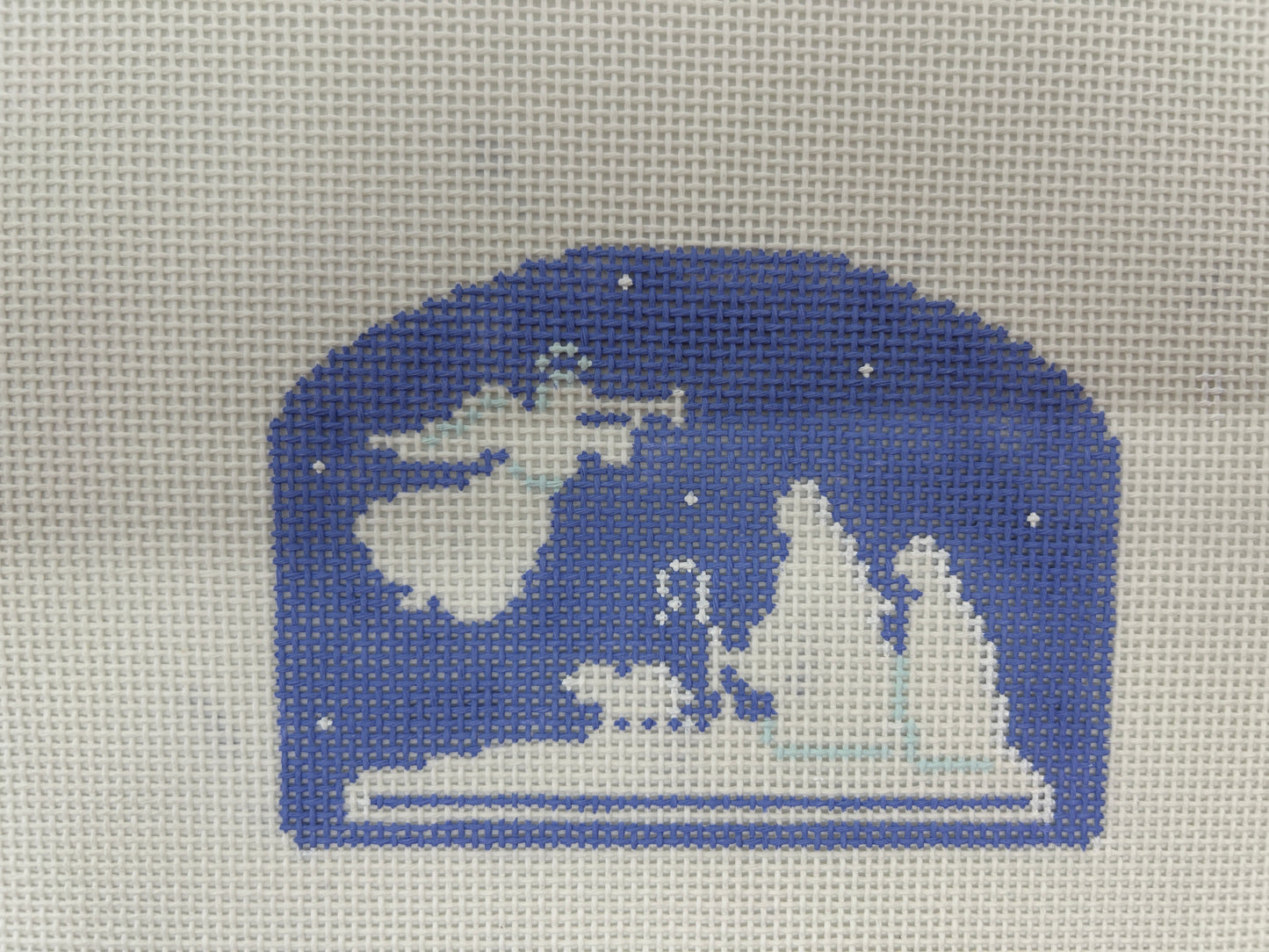 Blue and White Nativity - Shepard and Angel