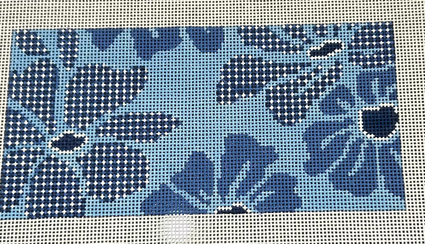 Gingham Blooms Clutch Insert/Blue