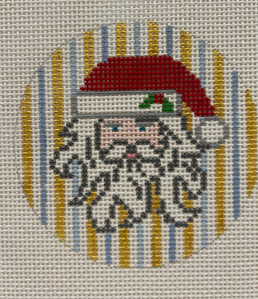 Samll Christmas Round-Santa Blue