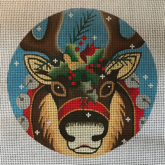 Reindeer Round Ornament