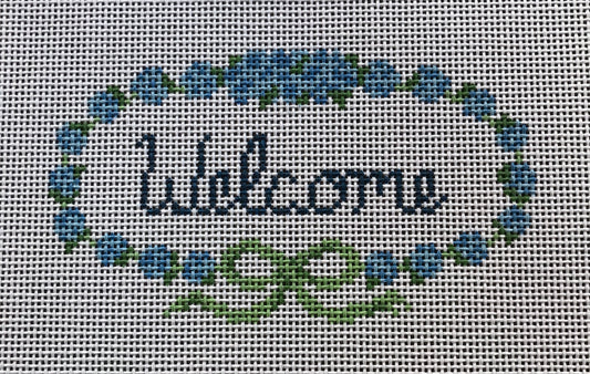 Welcome- blue floral