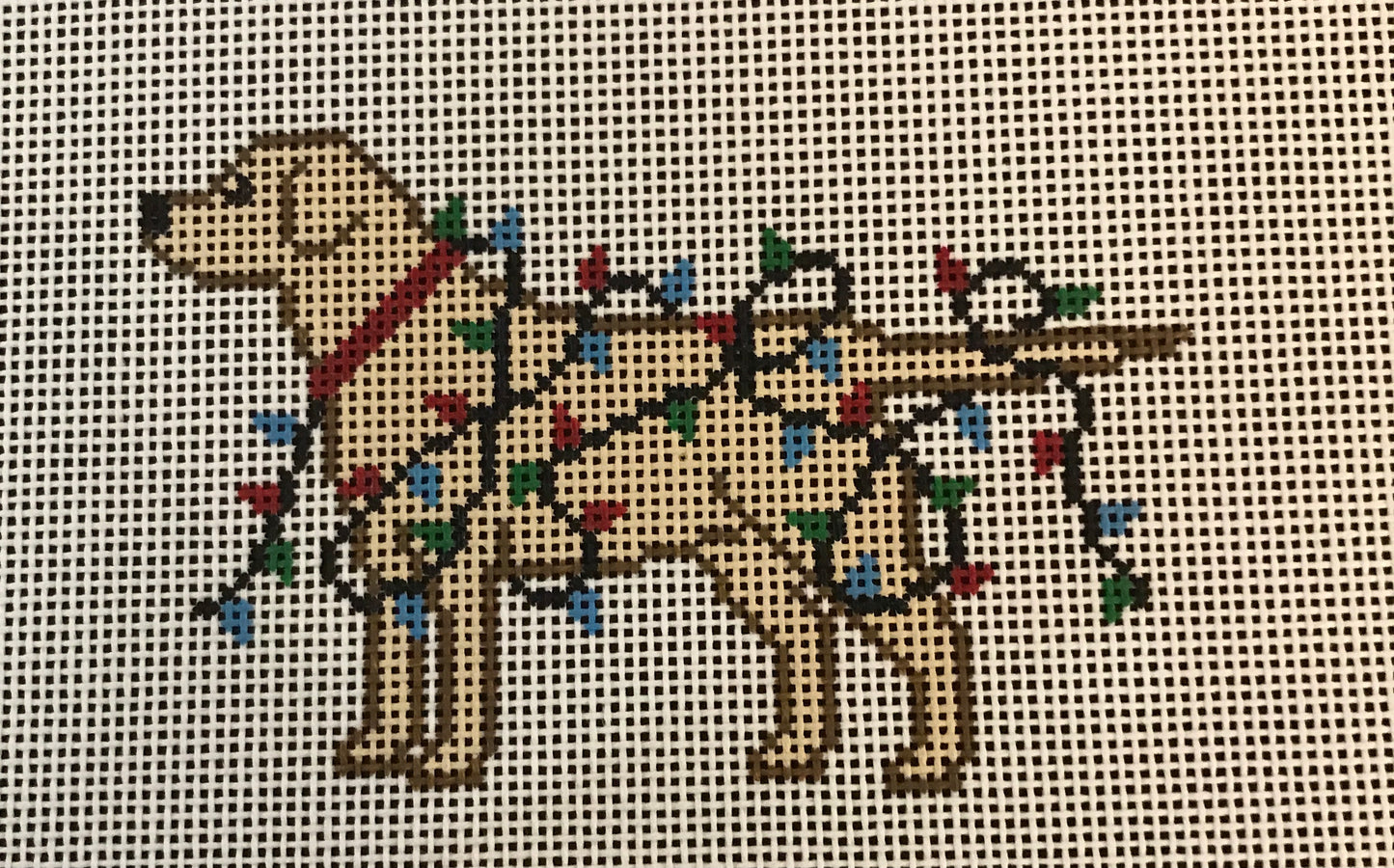 Yellow Lab- Christmas Lights