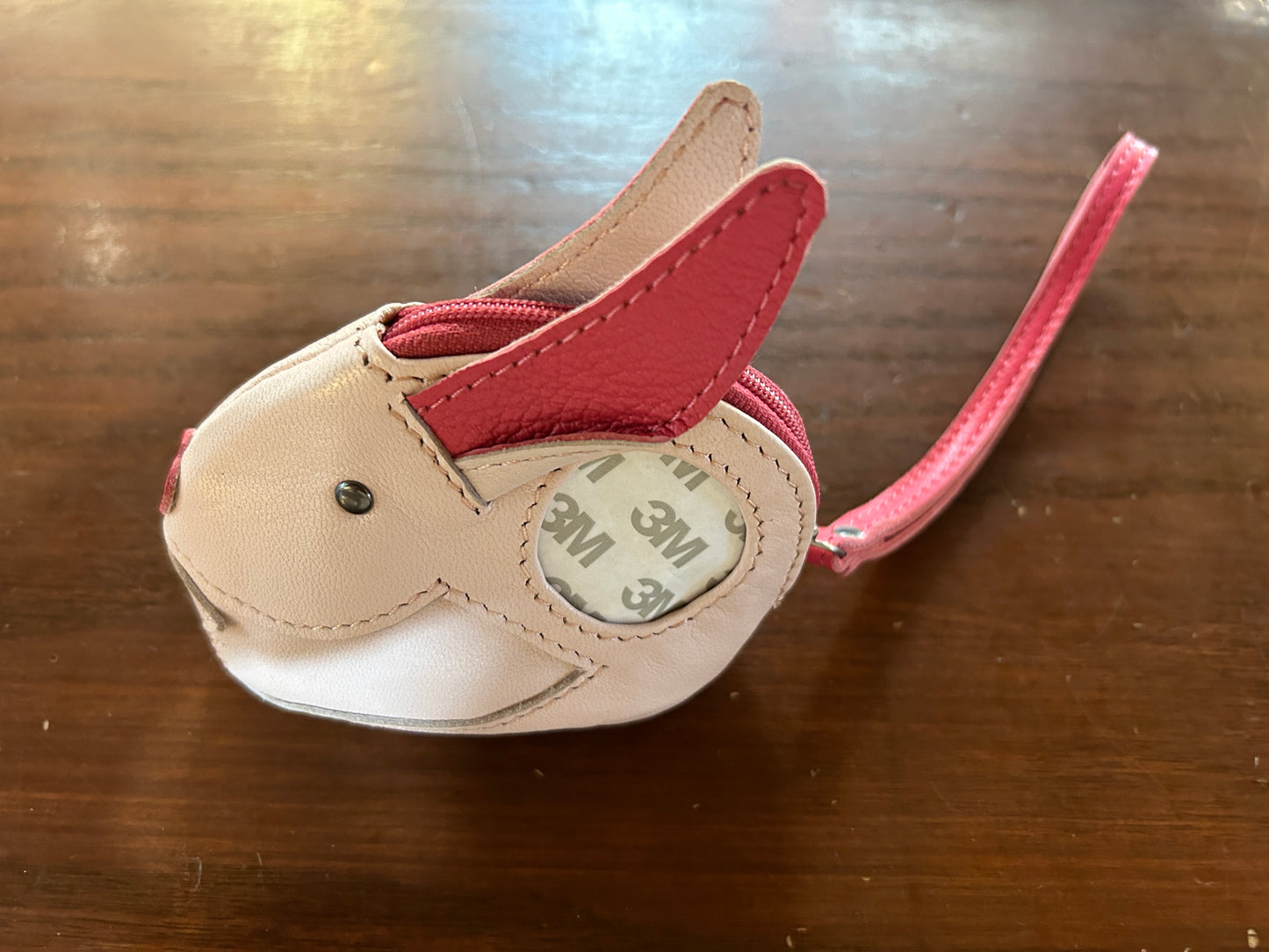 Bunny Coin Light Pink w/Hot Pink Trim Leather