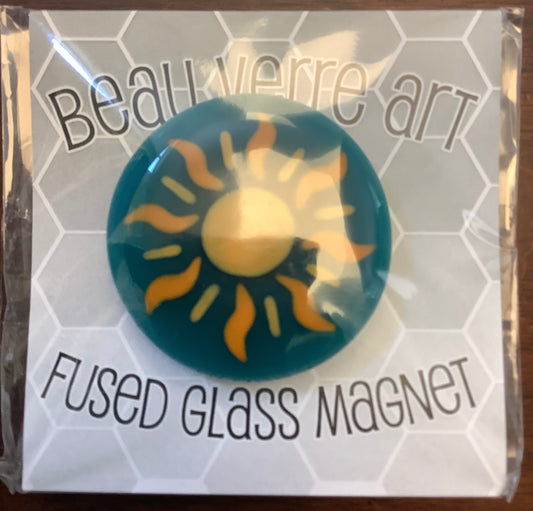Fused Glass Needleminder - wavy sun