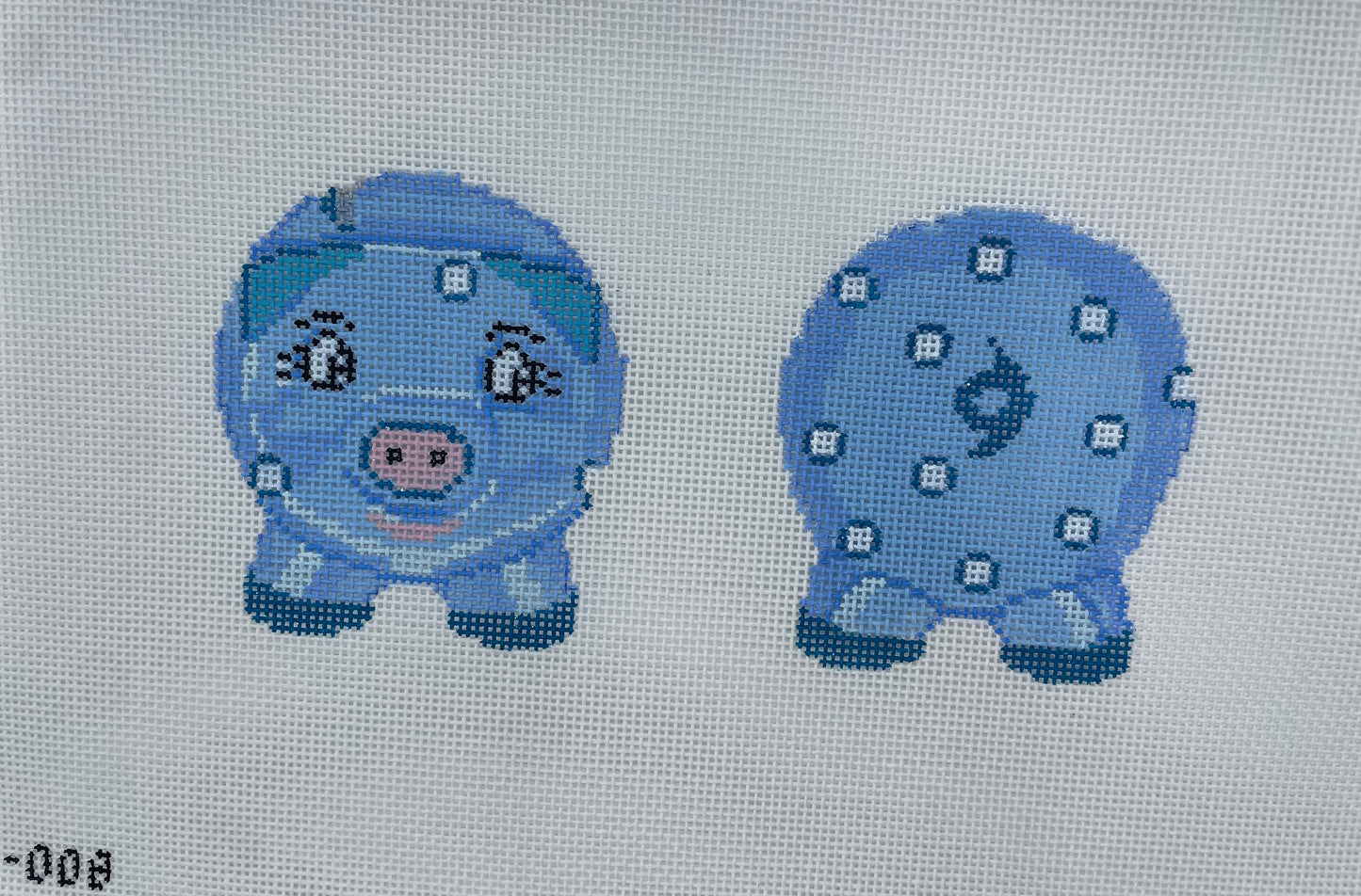 Piggy Bank - Blue and White