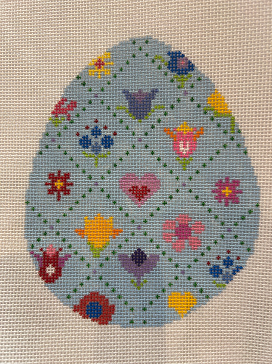 Blue Grid Egg