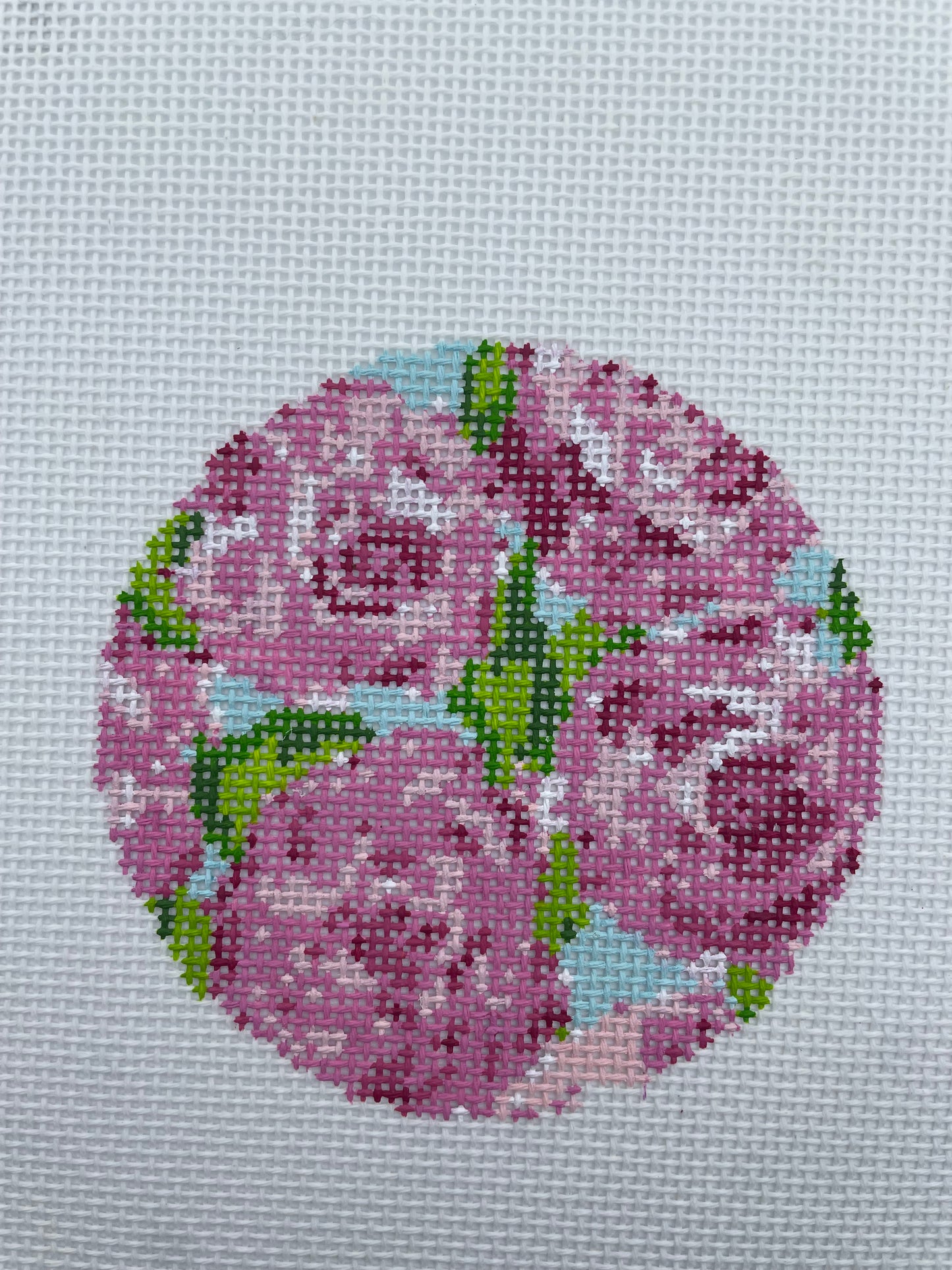 Roses on Teal Round