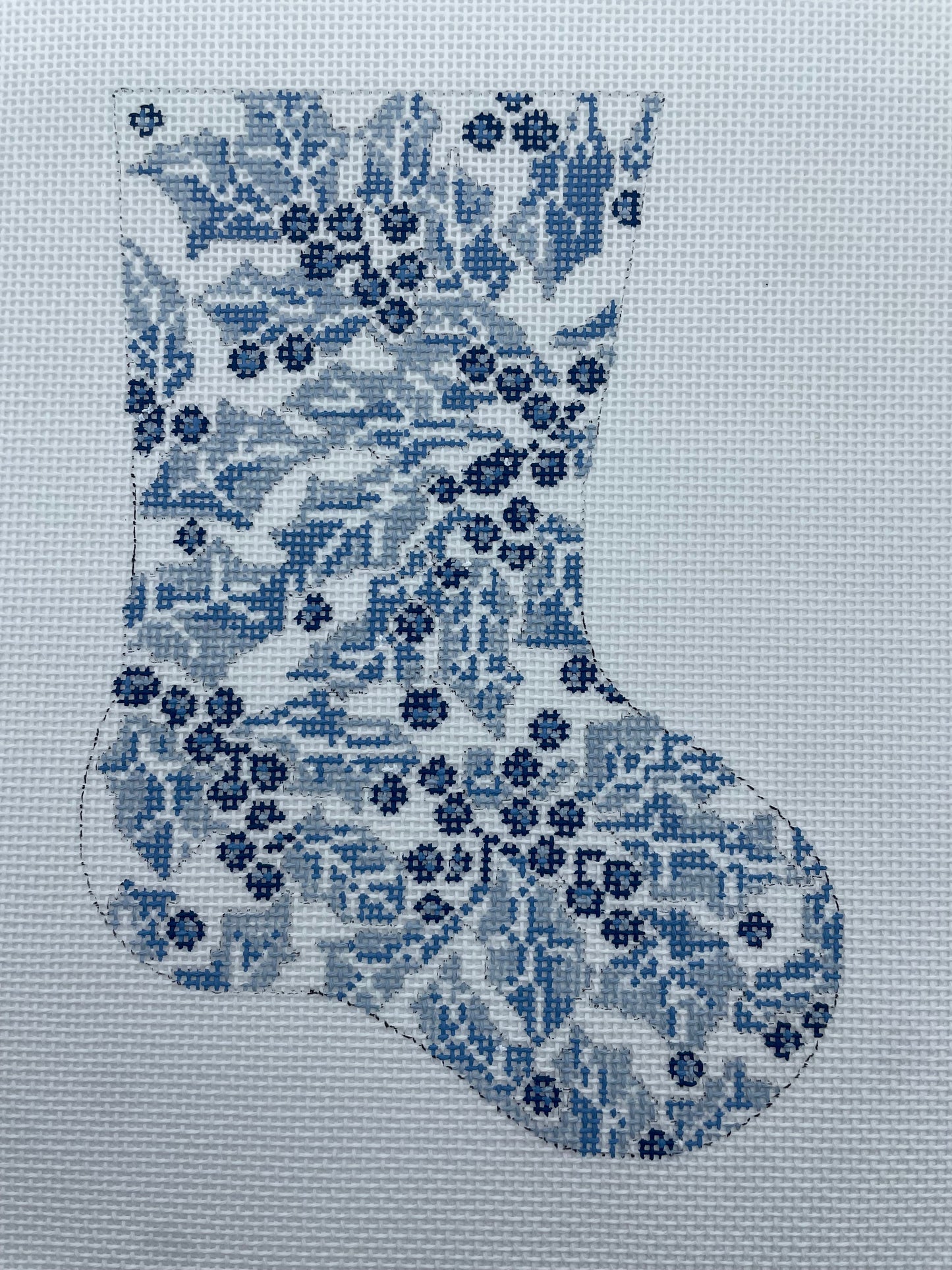 Blue & White Mini Stocking