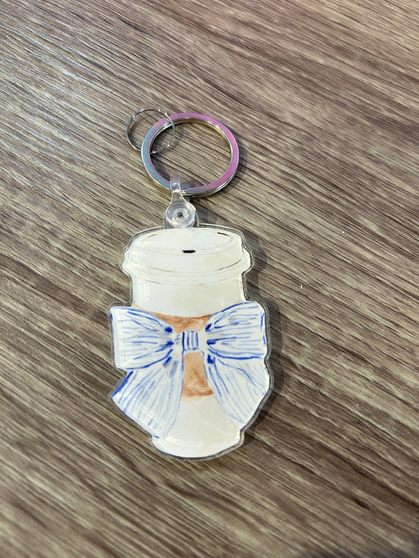 Keychain and Needle Threader -Hot Coffee/tea