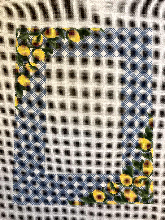 Lemons On Blue Gingham Frame
