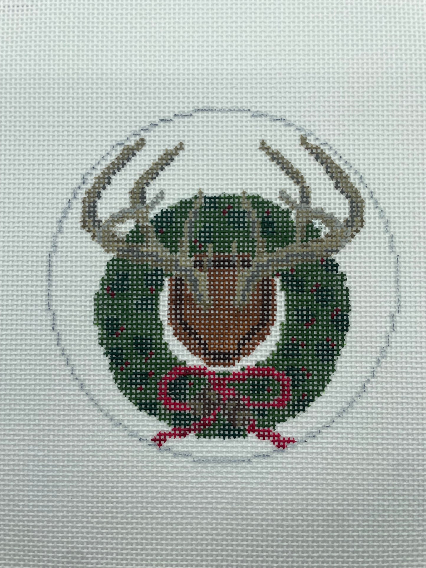 Whitetail Antlers w/ Holly Wreath