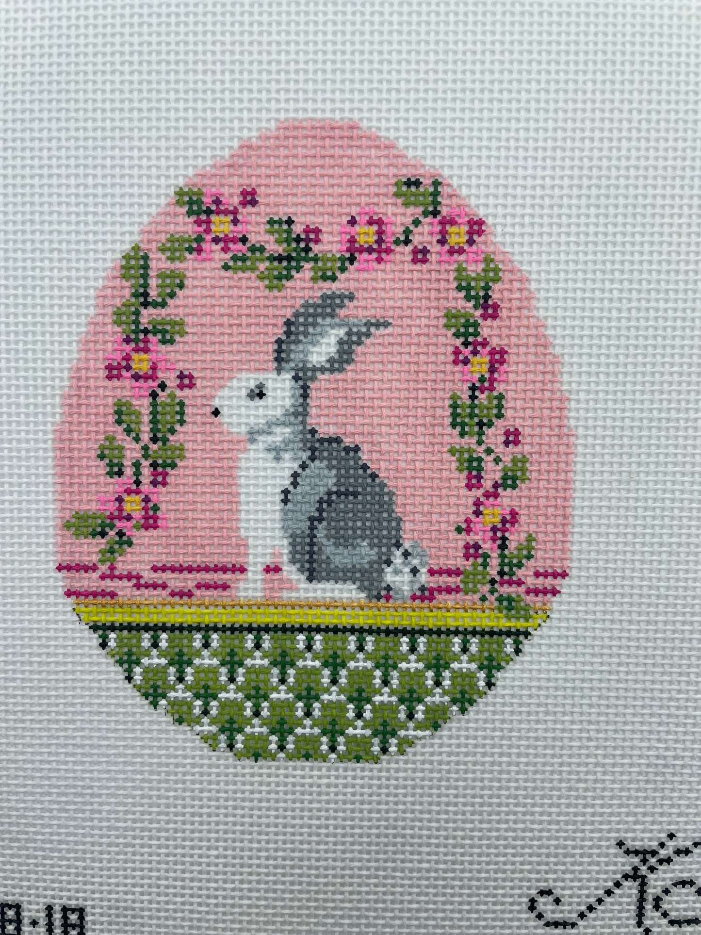 Pink Garland Bunny Egg