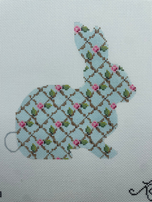 Aqua Hare w/ rose trellis