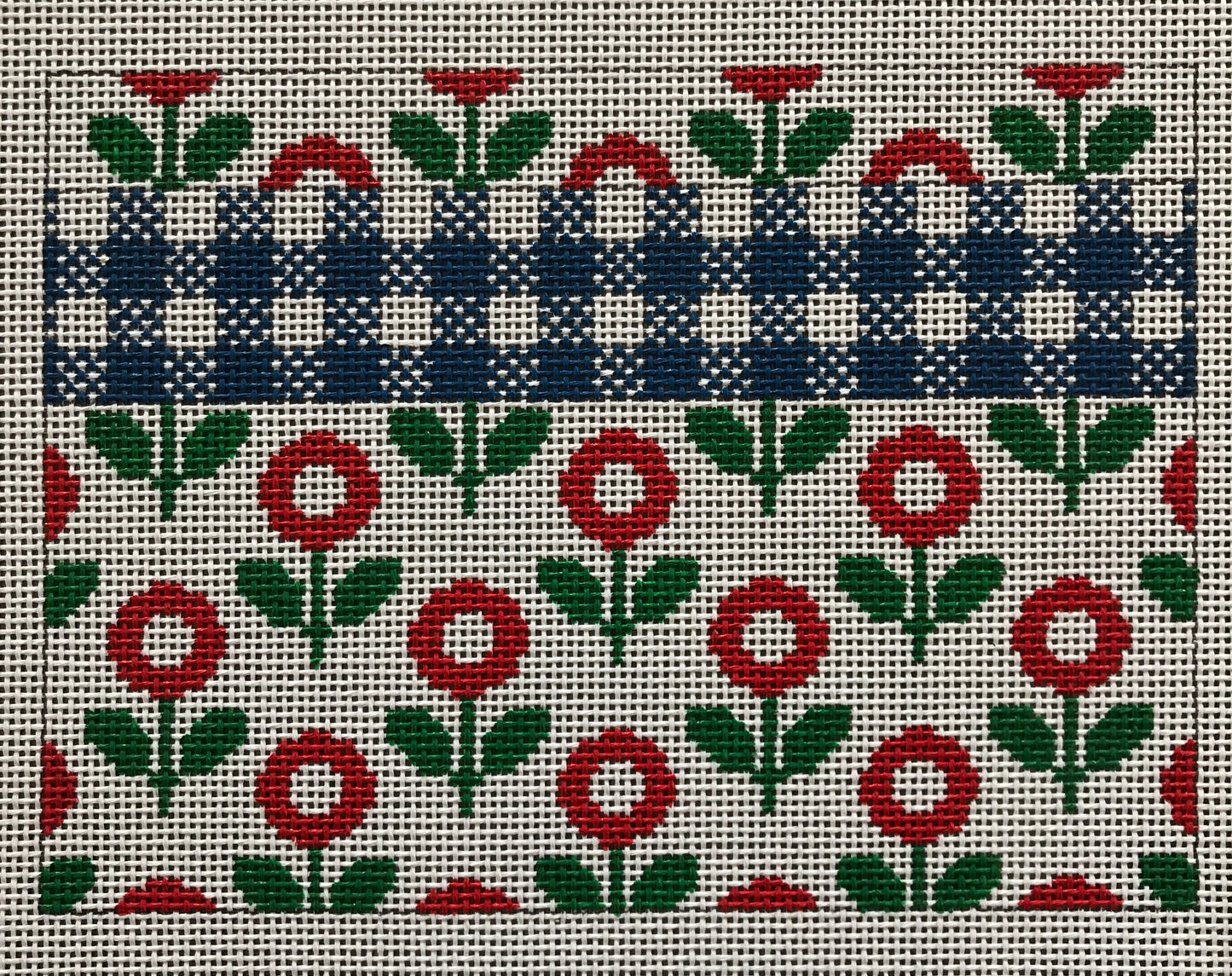 Gingham and Red Flowers