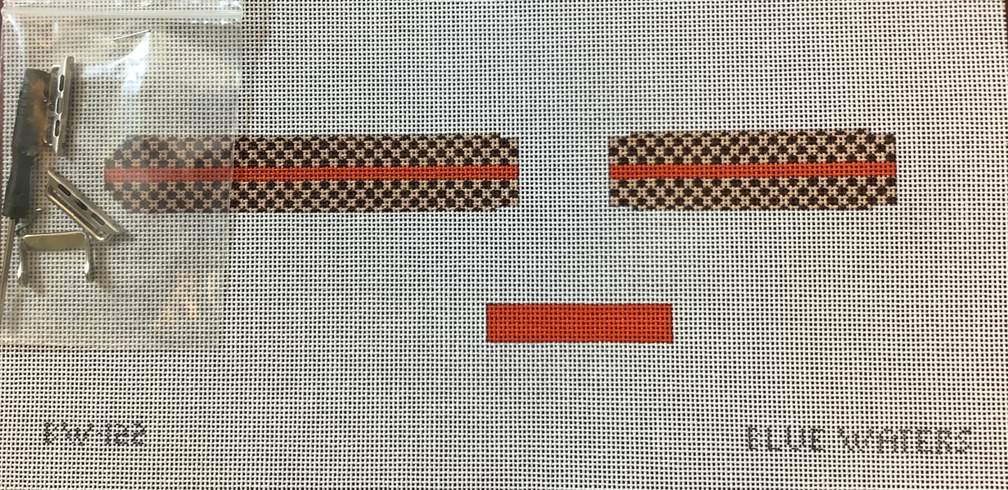 Brown Check and Orange Watch Band