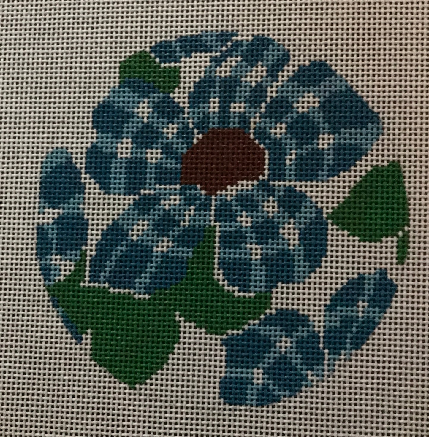 Blue Gingham Flower