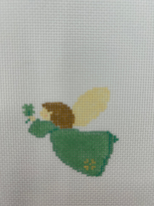 Angel Needlepoint Collection - Green W/ Shamrock