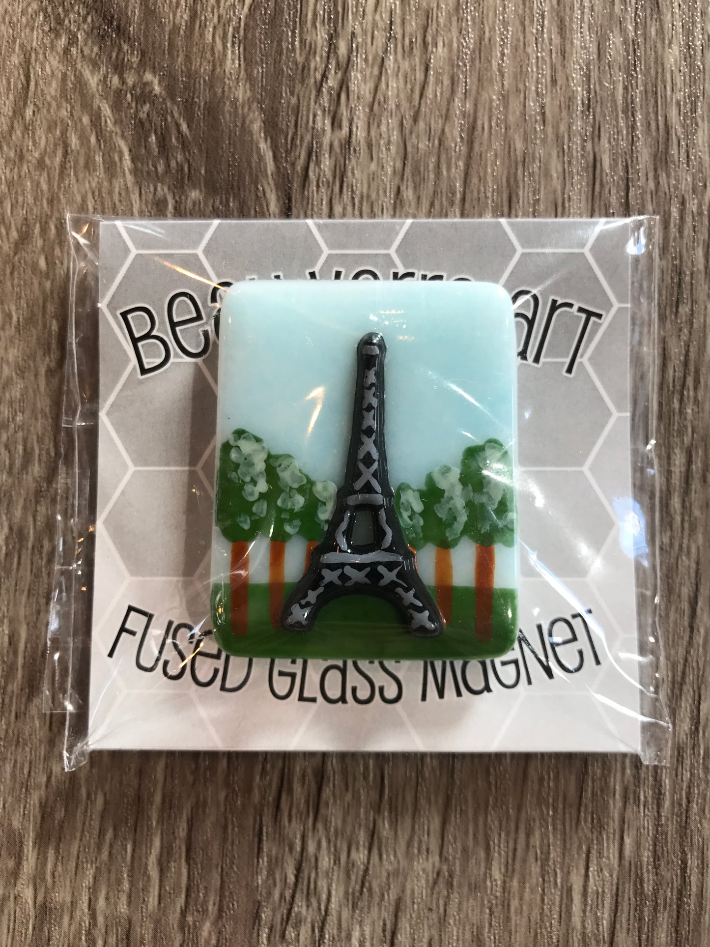 Eiffel Tower Fused Glass Needleminder