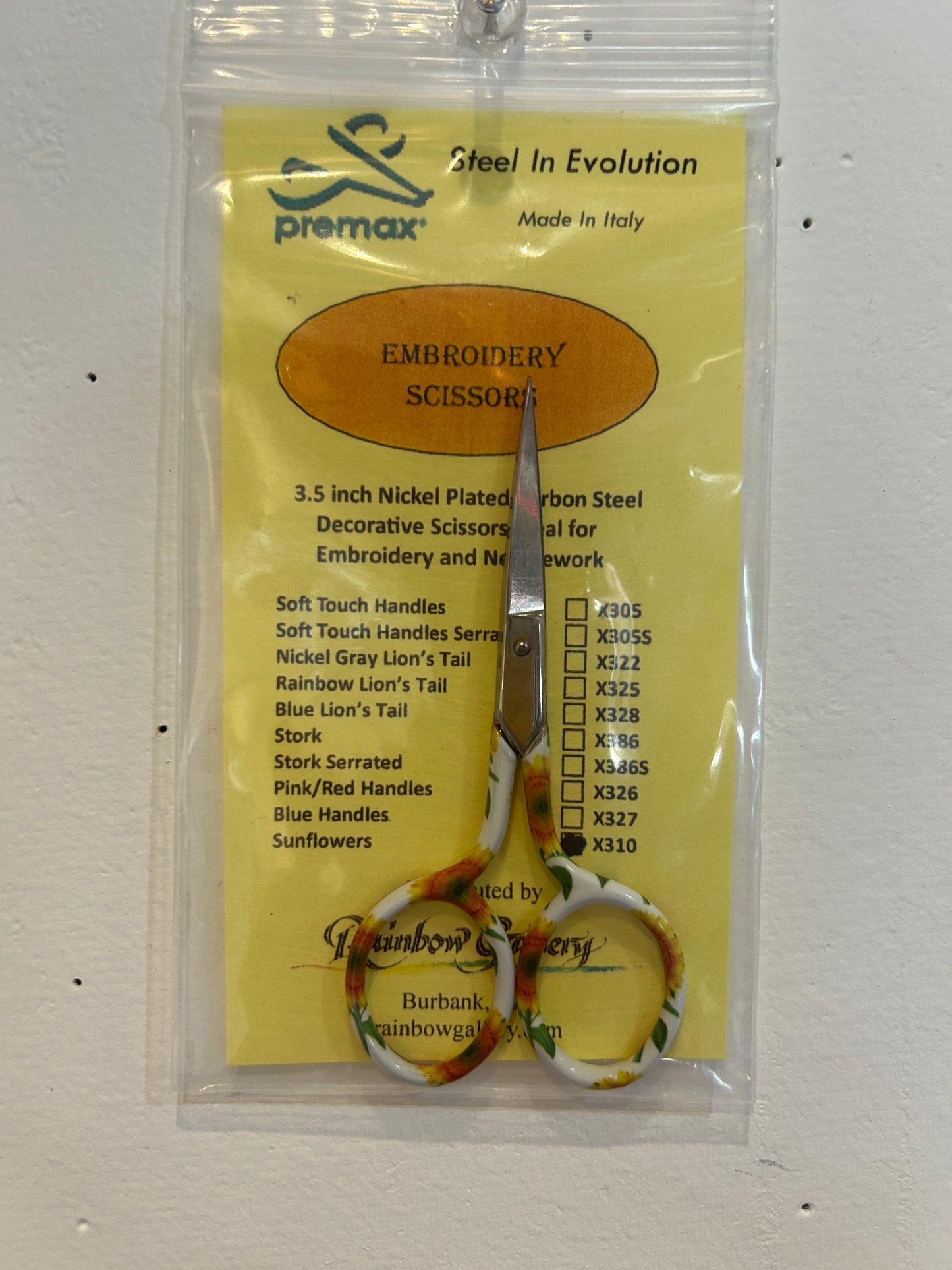 Orange & Green Floral Embroidery Scissors 3.5 inch