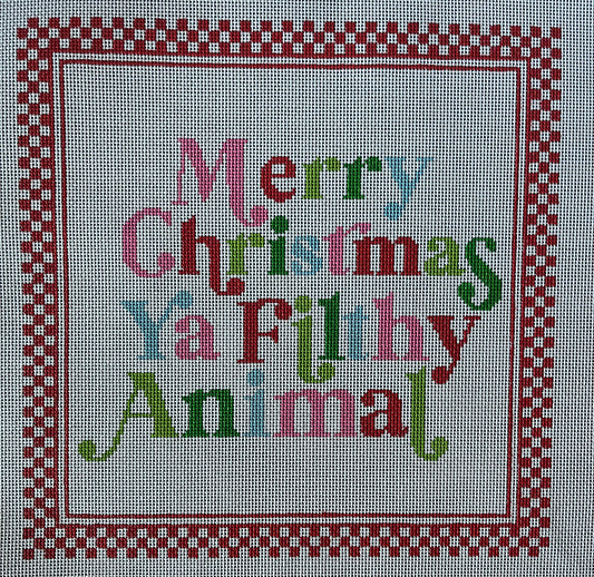 Filthy Animal with border pillow