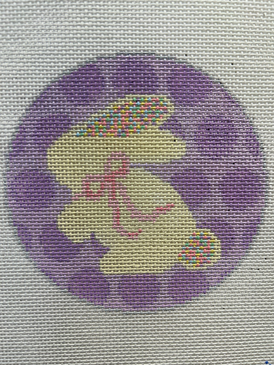 Bunny with Sprinkle Ears- purple polka dots