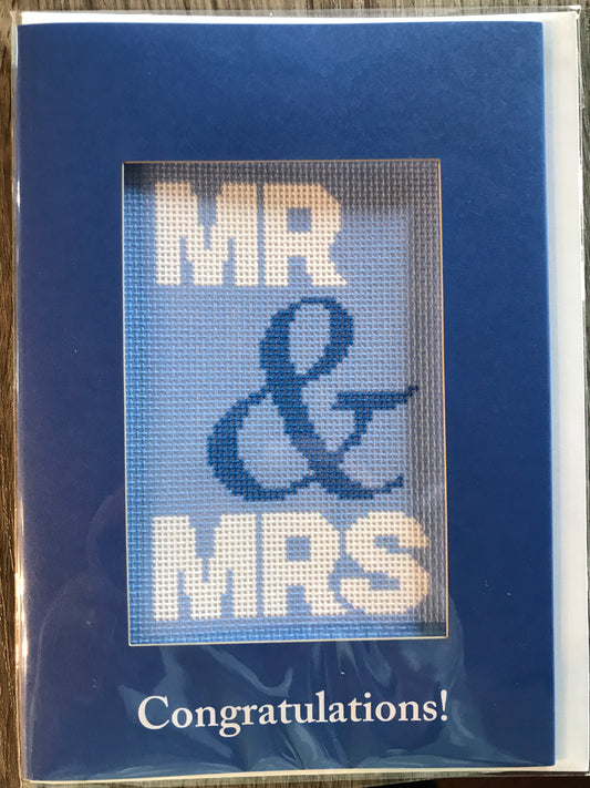 Needlepoint Card Wedding Mr&Mrs