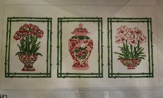 Trio of Porcelain Florals