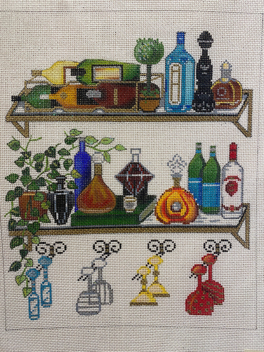 Bottles on Shelves