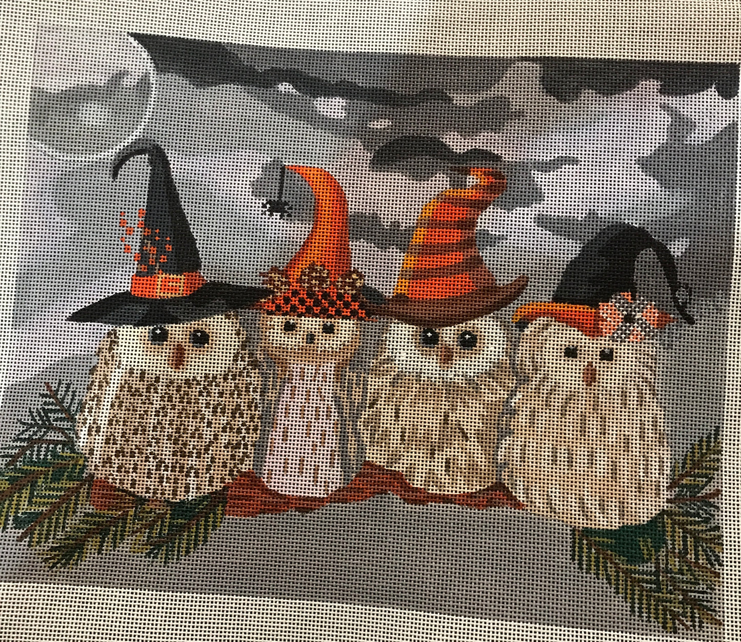 Halloween Owls on Branch
