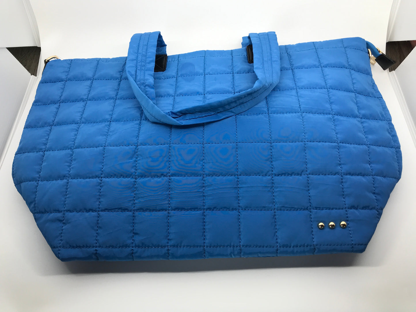 Quilted Travel Tote Bag Blue
