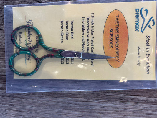 Tartan Green Embroidery Scissor