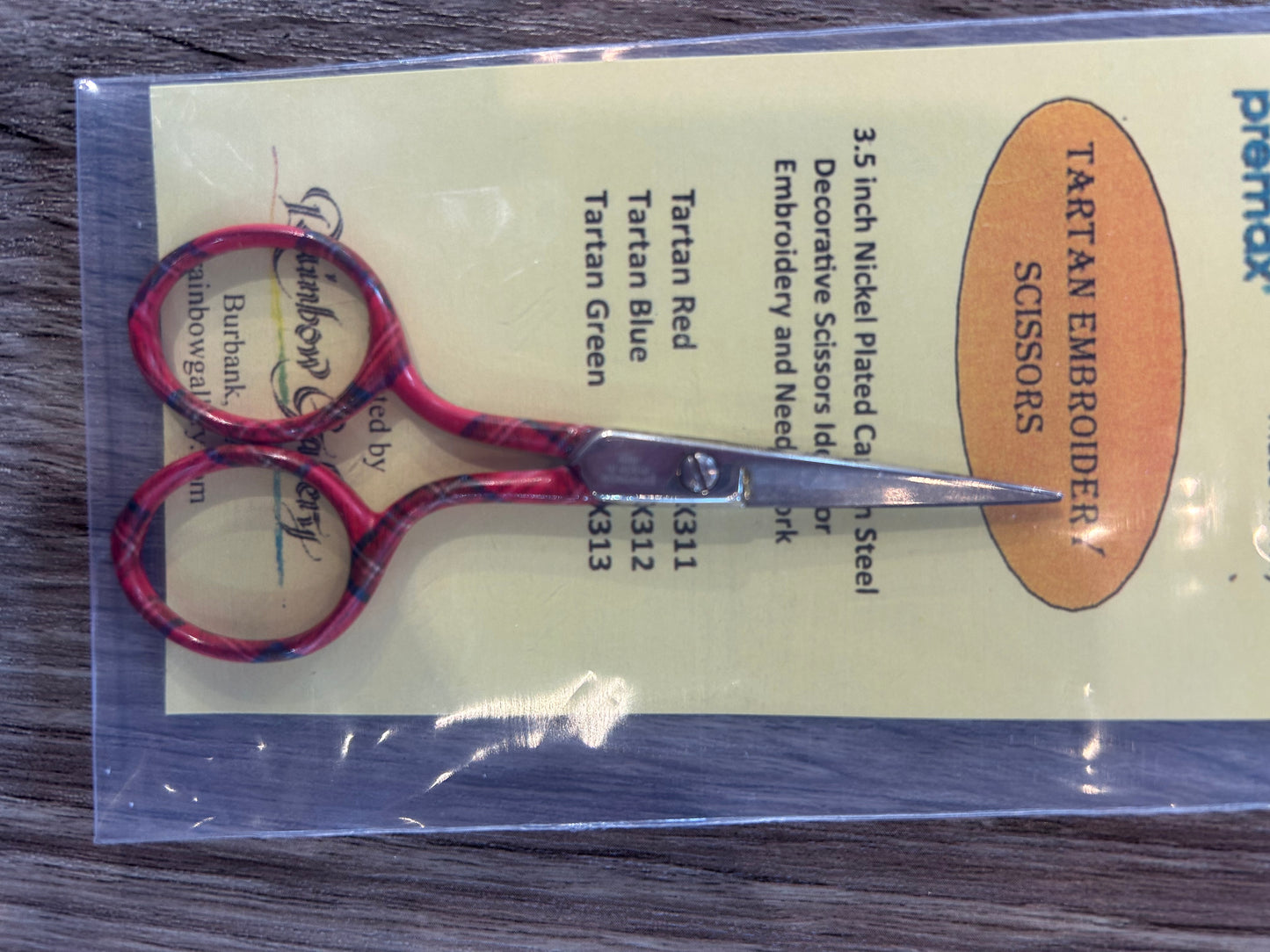 Tartan Red Embroidery Scissor