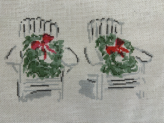 Adirondack chairs with wreath