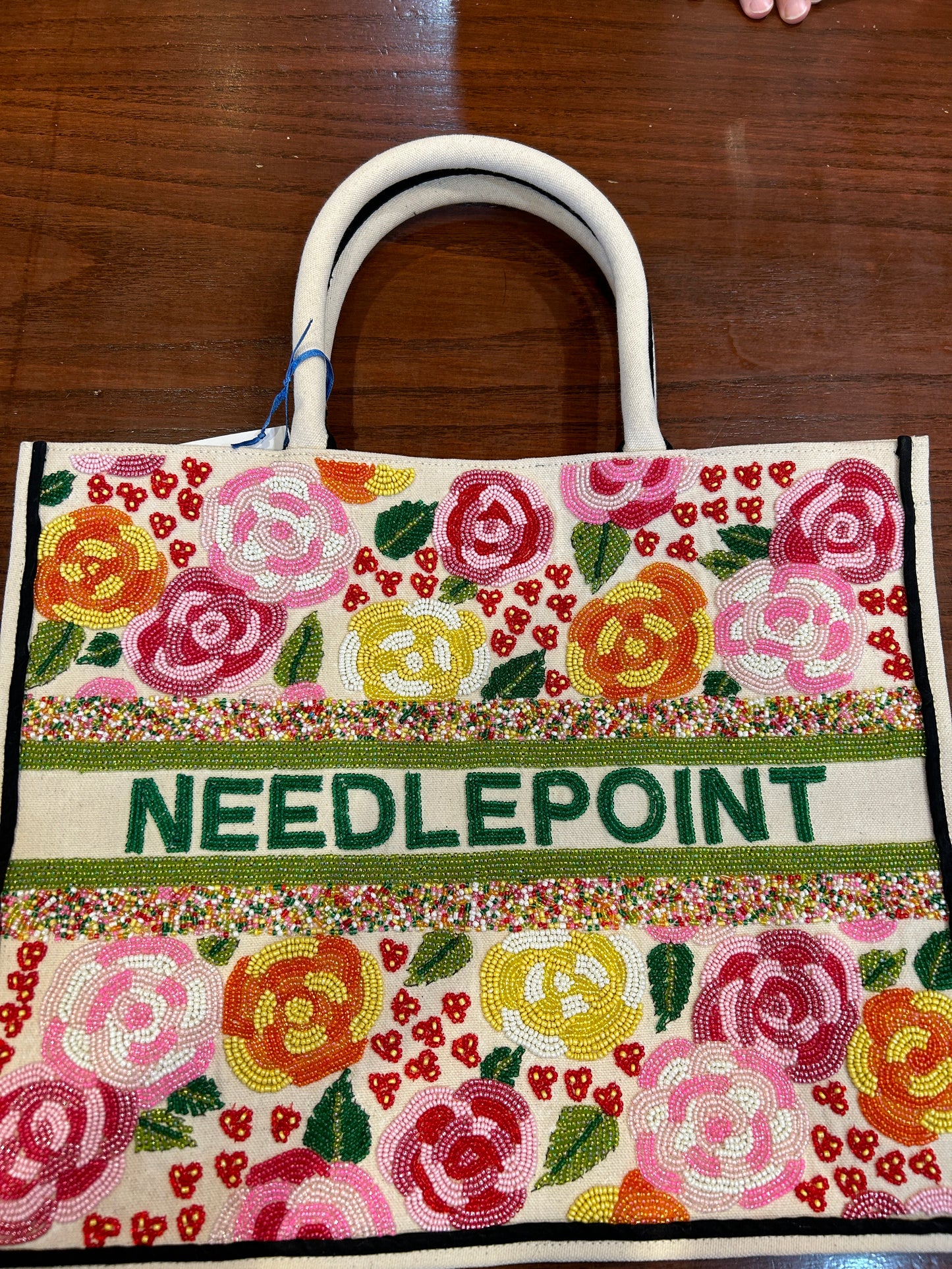 Beaded Madeleine Tote- Printemps