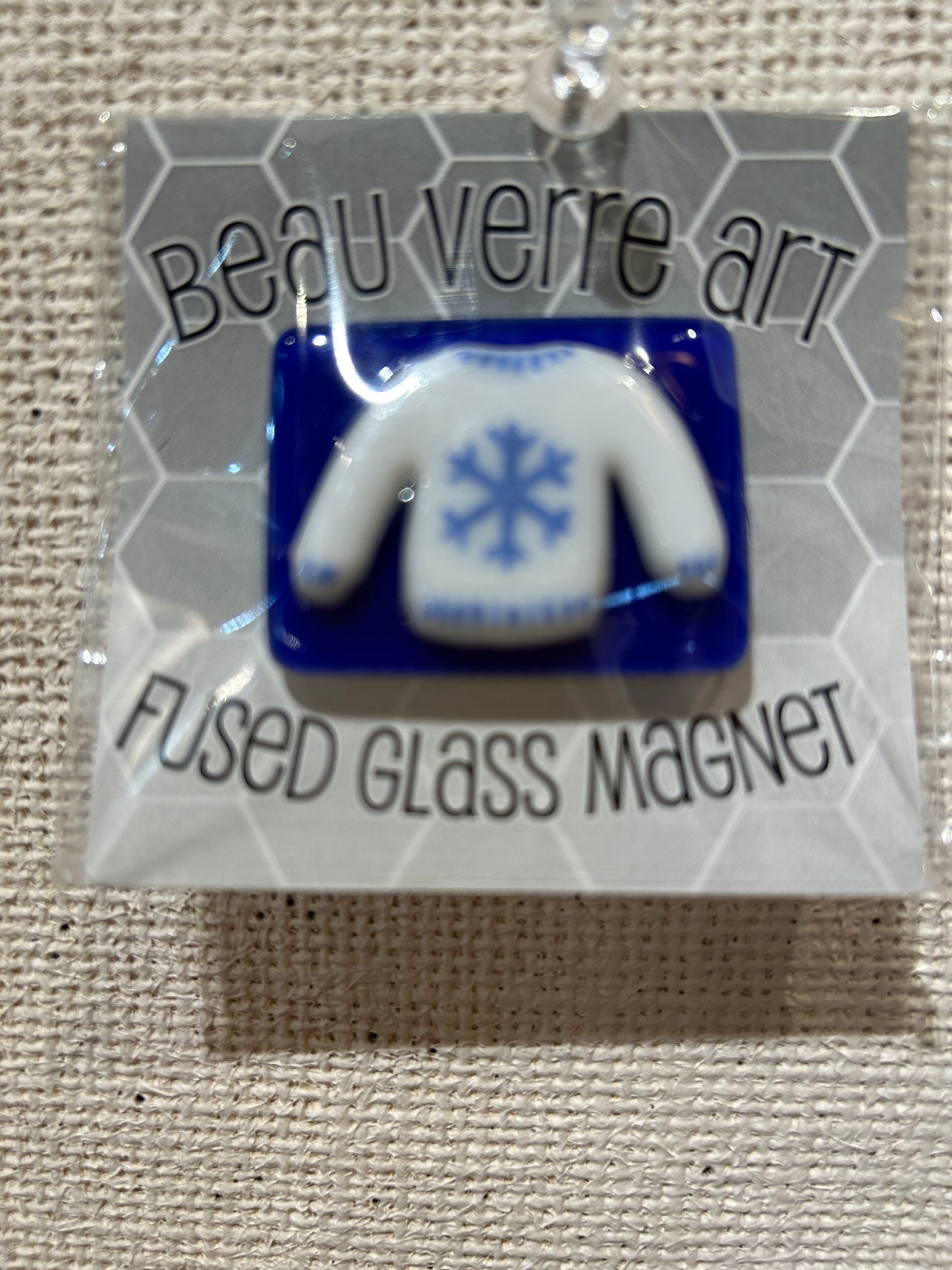 Snowflake Sweater Fused Glass Magnet