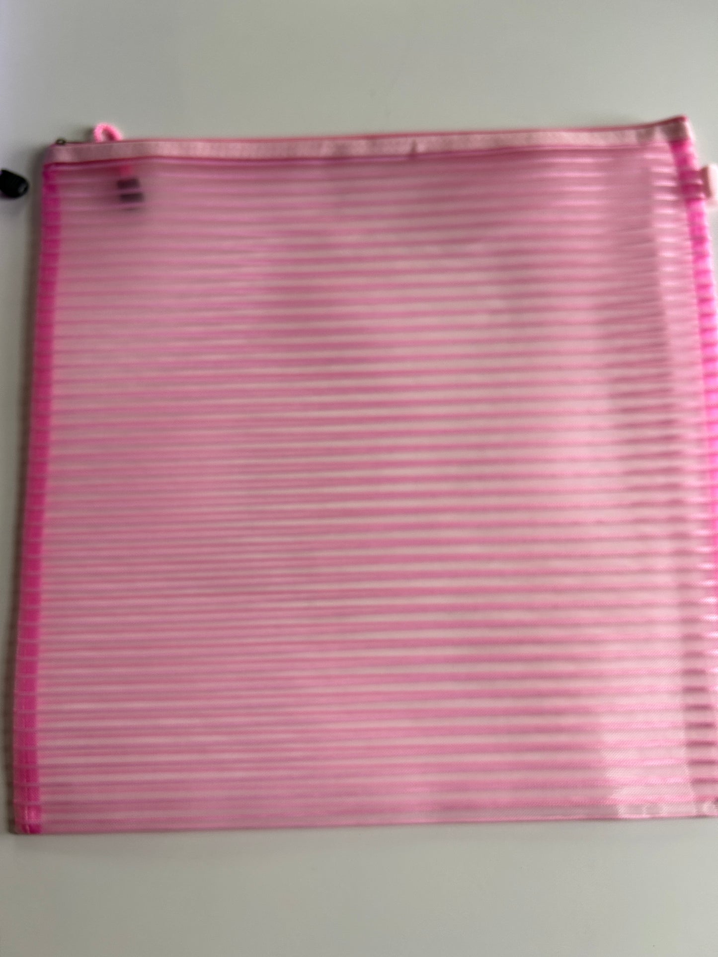 Pink 15x15 Mesh Zipper Project Bag